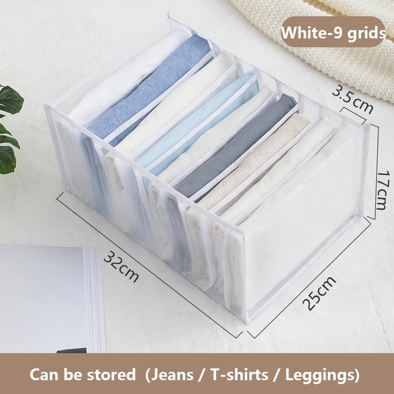 Wardrobe organizer Jeans storage boxes Closet Organizer Foldable Underwear Organizers Pants Storage Dividers Drawer Organizer - StorageandmoreStorage