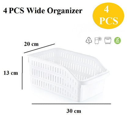 Kitchen Refrigerator Organizer Basket Container Drawner Adjustable Storage Box Retractable Drawer Space Saver Slide Fridge Rack - StorageandmoreStorage